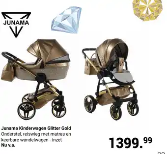 Van Asten BabySuperstore Junama Kinderwagen Glitter Gold aanbieding