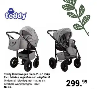 Van Asten BabySuperstore Teddy Kinderwagen Siena 2-in-1 Grijs aanbieding