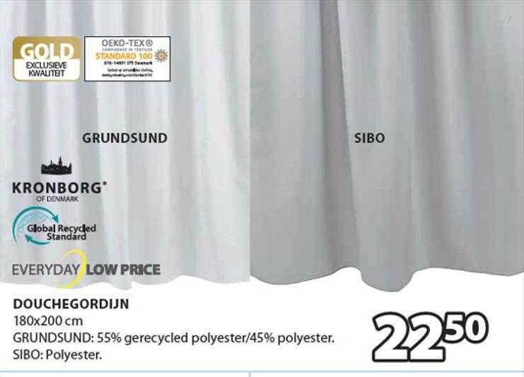 Grundsund of sibo douchegordijn aanbieding bij Jysk