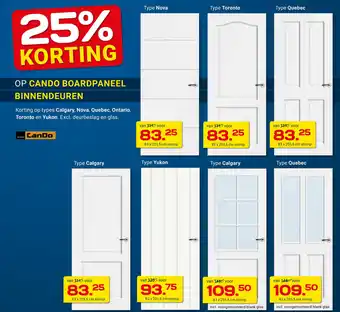 Kluswijs 25% korting op Cando boardpaneel binnendeuren aanbieding