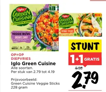 Vomar Voordeelmarkt Iglo Green Cuisine 1+1 gratis aanbieding