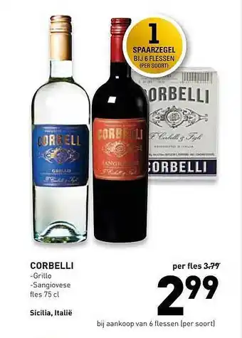 De Kweker Corbelli Grillo Of Sangiovese aanbieding