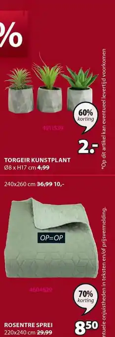 Jysk Torgeir Kunstplant Ø8 X H17 Cm Of Rosentre Sprei 220x240 Cm 60% - 70% Korting aanbieding