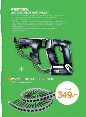 Ivana Festool accu-schroefautomaat aanbieding