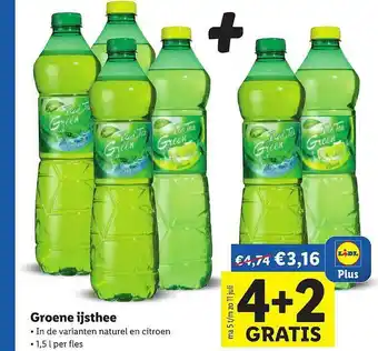 Lidl Groene Ijsthee 4+2 Gratis aanbieding