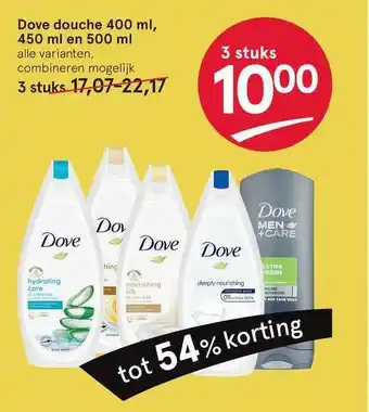 Etos Dove Douche 400 ML, 450 ML En 500 ML Tot 54% Korting aanbieding