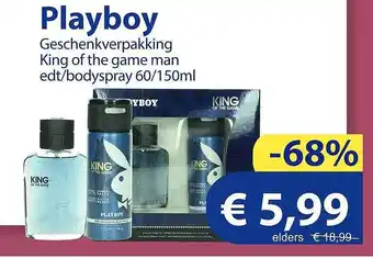 Die Grenze Playboy geschenkverpakking king of the game man edt-bodyspray 60-150ml aanbieding