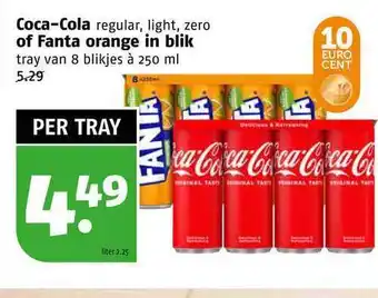 Poiesz Coca-cola of fanta orange in blik aanbieding