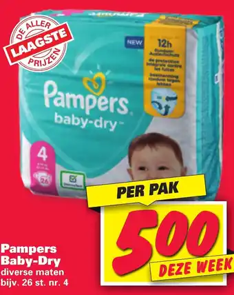 Nettorama Pampers Baby-Dry 4 2*26st aanbieding