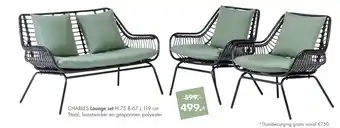 Casa CHARLES Lounge set H.75 B.67 L.119 cm aanbieding