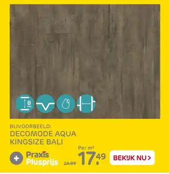 Praxis Decomode Aqua kingsiz Bali aanbieding