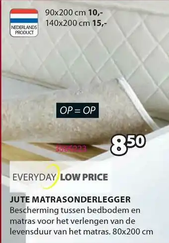 Jysk Jute Matrasonderlegger aanbieding