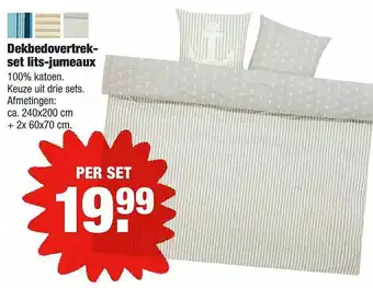 ALDI Dekbedovertrekset Lits-Jumeaux aanbieding