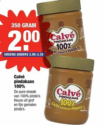 ALDI Calvé Pindakaas 100% 350g aanbieding