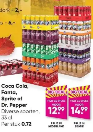 Big Bazar Coca cola, fanta, sprite, dr. pepper aanbieding