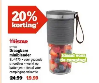 Marskramer Tristar Draagbare Miniblender BL-4475 20% Korting aanbieding