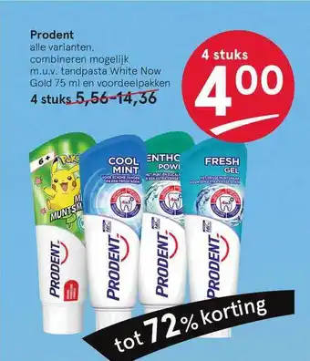 Etos Prodent Tandpasta Tot 72% Korting aanbieding