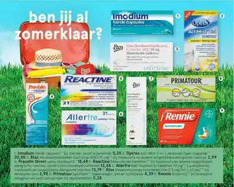 Etos Imodium Harde Capsules, Optrex Acti-Mist 2-in-1, Etos Hooikoortstabletten Cetirizine DiHCI 10 Mg, Pravalin Direct Spray Hooik aanbieding