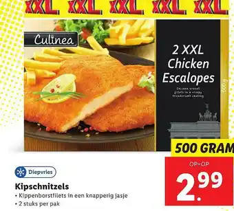 Lidl Culinea Kipschnitzels 500g aanbieding