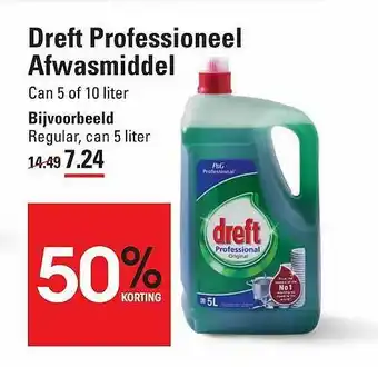 Sligro Dreft Professioneel Afwasmiddel 50% Korting 5 liter aanbieding