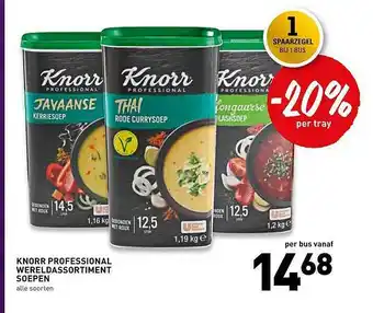 De Kweker Knorr Professional Wereldassortiment Soepen aanbieding