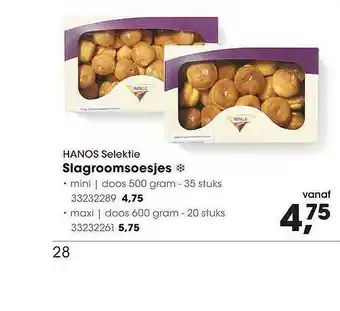 HANOS Hanos Selektie Slagroomsoesjes aanbieding