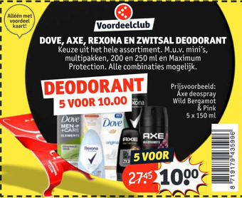 Kruidvat Dove, axe, rexona en zwitsal deodorant aanbieding