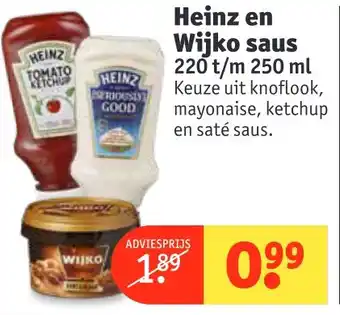 Kruidvat Heinz en Wijko saus aanbieding