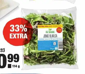 ALDI All Seasons Jonge Bladsla 114g aanbieding