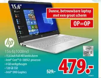 Vicomputer HP 15S-FQ1008ND Laptop aanbieding