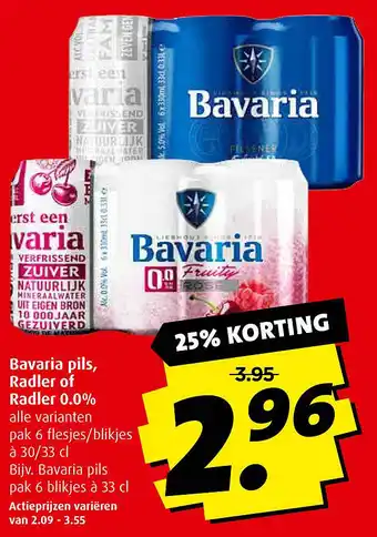 Boni Bavaria pils, Radler of Radler 0.0% aanbieding