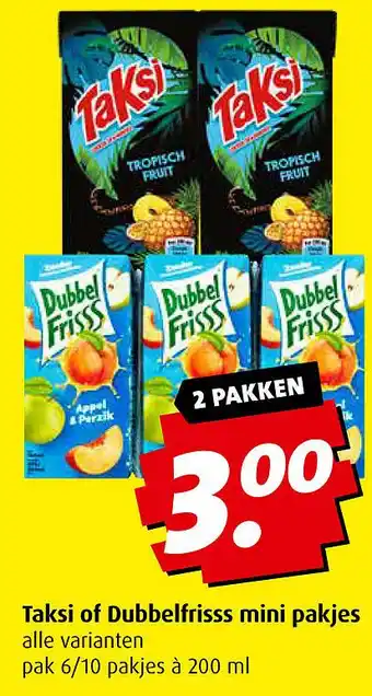 Boni Taksi of Dubbelfrisss mini pakjes aanbieding