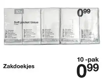 Zeeman Zakdoekjes aanbieding