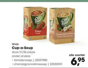 HANOS Unox Cup-a-Soup aanbieding