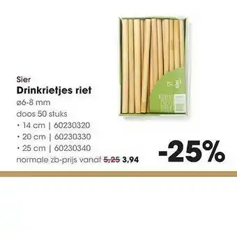 HANOS Sier Drinkrietjes Riet aanbieding