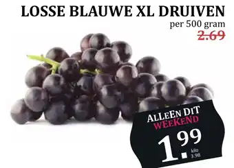 MCD Supermarkt Losse blauwe xl druiven 500gram aanbieding