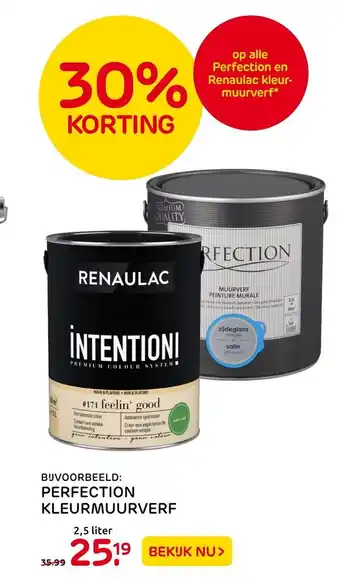 Praxis Perfection Kleurmuurverf 2.5L aanbieding