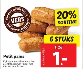 Lidl Petit pains 6st aanbieding