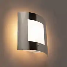 Lampenlicht.nl Buitenwandlamp staal ip44 licht-donker sensor -... aanbieding