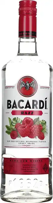 Drankdozijn Bacardi razz 1ltr aanbieding