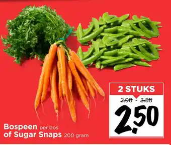 Vomar Voordeelmarkt Bospeen of Sugar Snaps 200gram aanbieding