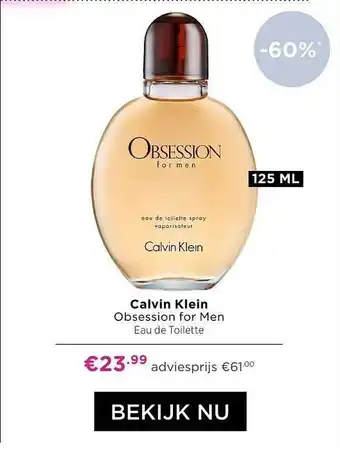 ICI Paris XL Calvin klein obsession for men eau de toilette aanbieding