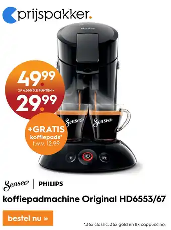 Blokker Koffiepadmachine Original aanbieding