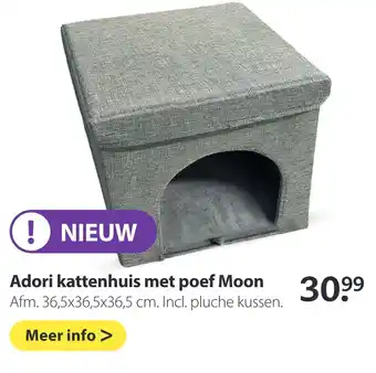 Boerenbond Adori kattenhuis met poef Moon aanbieding