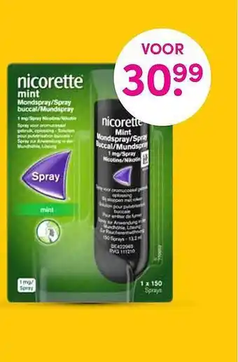 DA Nicorette mint mondspray-spray aanbieding