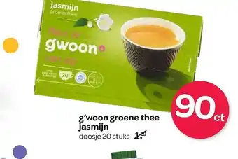 Spar G'woon groene thee jasmijn aanbieding