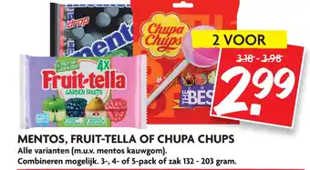 Dekamarkt MENTOS, FRUIT-TELLA OF CHUPA CHUPS aanbieding