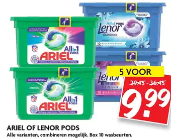 Dekamarkt ARIEL OF LENOR PODS aanbieding