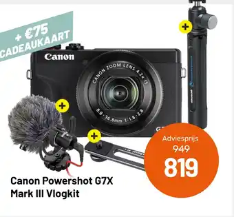 Kamera Express Canon Powershot G7X Mark III Vlogkit aanbieding