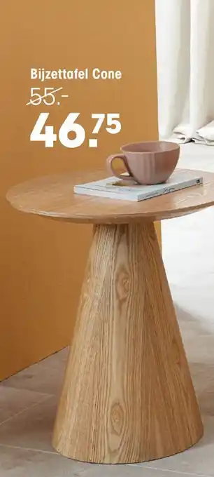 Kwantum Bijzettafel Cone Naturel aanbieding